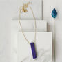 Gold Plate Lapis Lazuli Pendant Necklace, thumbnail 3 of 5