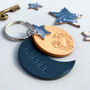 Personalised Cancer Star Sign Leather Keyring, thumbnail 3 of 7