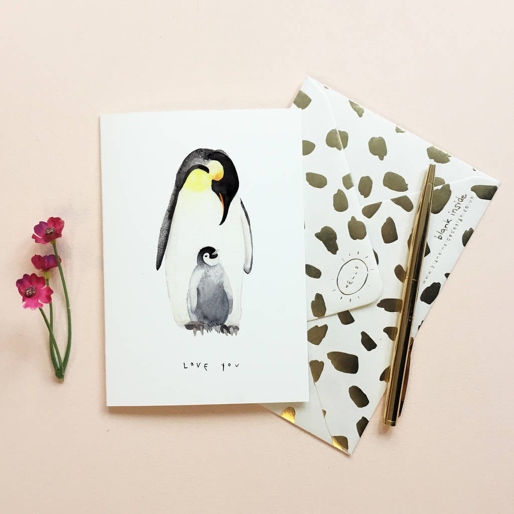 Love You Penguin Mother's Day Eco Friendly Card