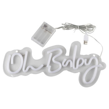 White Oh Baby Neon Sign, 2 of 3