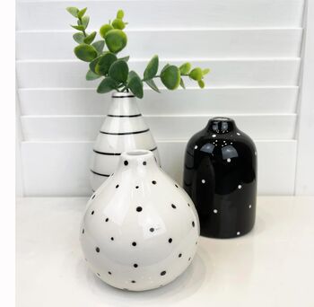 Set Of Three Monochrome Bud Vase, 2 of 2