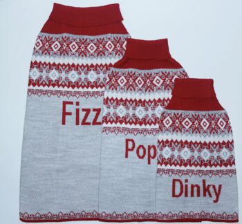 Personalised Knitted Christmas Dog Jumper, 3 of 5