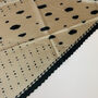 Beige Polka Dot Pleated Silky Scarf, thumbnail 2 of 4