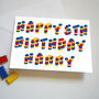 Personalised Age And Name Building Block Birthday Card, thumbnail 1 of 4
