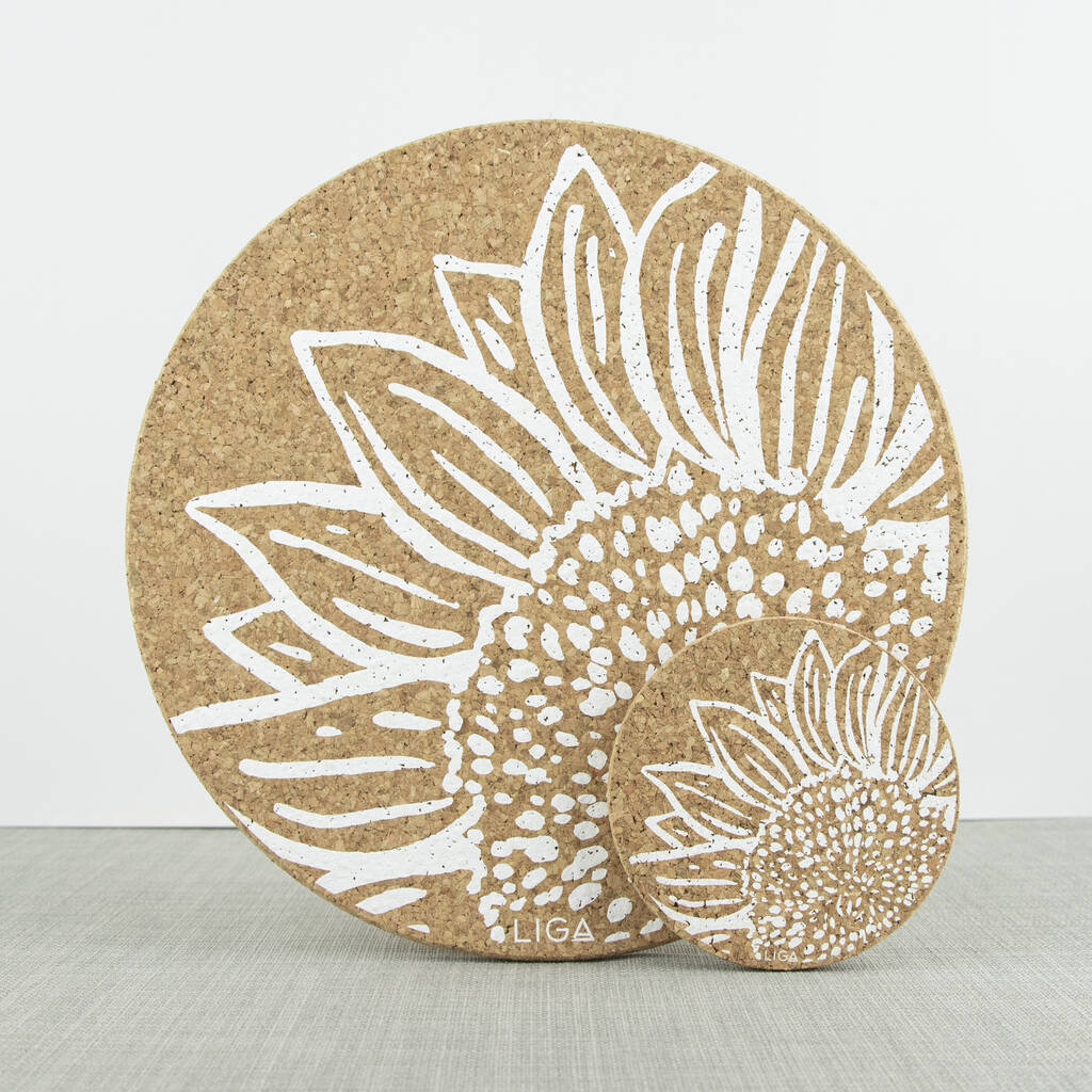 Sunflower Cork Mats By LIGA Notonthehighstreet Com   Original Pebble Cork Mats 