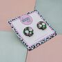 Skeleton Skull Glitter Halloween Resin Studs, thumbnail 2 of 4