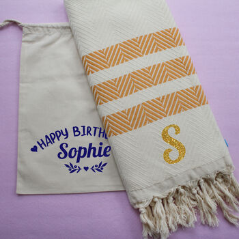 Personalised Cotton Sofa Throw, 2nd Anniversary Gift, 5 of 8
