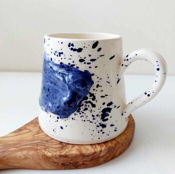 Handmade Ceramic Mug With Blue Speckles, 5 of 5