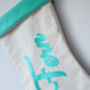 Personalised Cotton And Felt Christmas Stocking, thumbnail 3 of 7