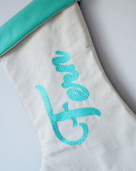 Personalised Cotton And Felt Christmas Stocking, 3 of 7