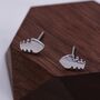 Fish Bone Stud Earrings In Sterling Silver, thumbnail 5 of 12