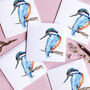 Inky Kingfisher Blank Greeting Card, thumbnail 3 of 5