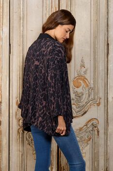 Leopard Print And Black Reversible Kimono, 2 of 10