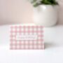 Happy Birthday Pink Gingham Mini Greetings Card, thumbnail 1 of 3