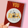 You Rock Guitar Card With Detachable Pvc Coaster, thumbnail 1 of 4