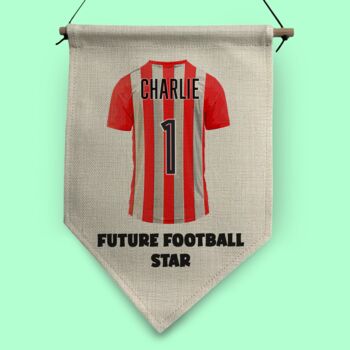 Personaslied Football And Rugby Shirt Customisable Pennant Flag, 9 of 10