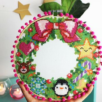 Christmas Wreath Cross Stitch Kit, 6 of 11