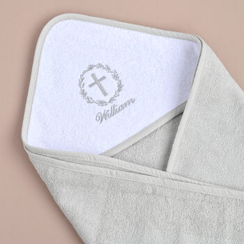 Personalised Mink Hooded Towel For Christening, 4 of 7