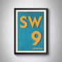 Sw9 Stockwell, London Postcode Typography Print, thumbnail 5 of 8