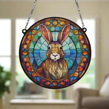 Hare Stained Glass Effect Suncatcher, 3 of 6