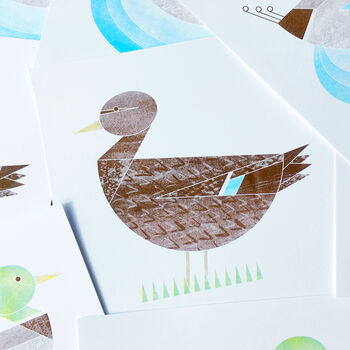 Mrs Mallard Duck Limited Edition Risograph Print, 3 of 6