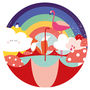 'A Flamingo Called Val' Colourful Rainbow Wall Sticker, thumbnail 2 of 2