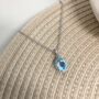 Blue Topaz 925 Sterling Silver Pear Drop Necklace, thumbnail 1 of 5