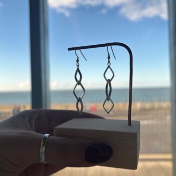 Leaf Outline Trio Drop Earrings, 2 of 3