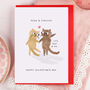 Funny Cat 'Meow & Forever' Valentine Card, thumbnail 1 of 5