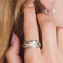Divinity Princess Emerald Silver Spinning Ring, thumbnail 2 of 8