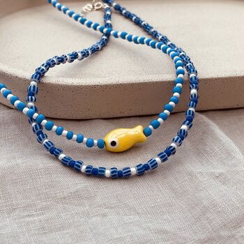 Ceramic Fish Seed Bead Necklace, 9 of 10