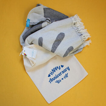 Personalised Love Texted Throw, Gift Towel Set For Couples, 9 of 11