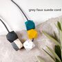 Mustard, Granite, Teal And Grey Geometric Necklace, thumbnail 5 of 8