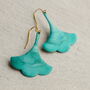 Verdigris Turquoise Art Nouveau Earrings, thumbnail 2 of 7
