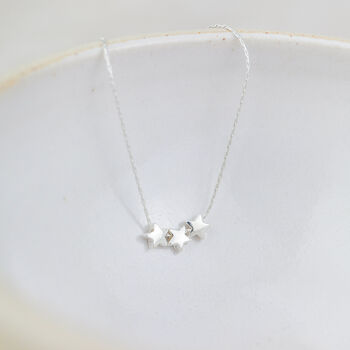Sterling Silver Star Bead Necklace, 3 of 6