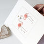 Flamingos In Love Greeting Card, thumbnail 3 of 5