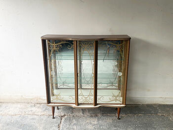 1950’s Vintage Mid Century Glass Display Cabinet, 2 of 9