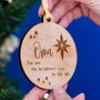 Personalised Memorial Brightest Star Tree Decoration, thumbnail 5 of 6