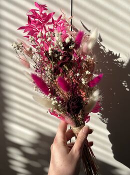 Pink Dried Flower Posy With Jar, 2 of 7