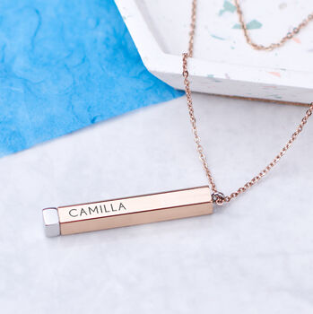 Personalised Secret Message Bar Necklace, 4 of 9
