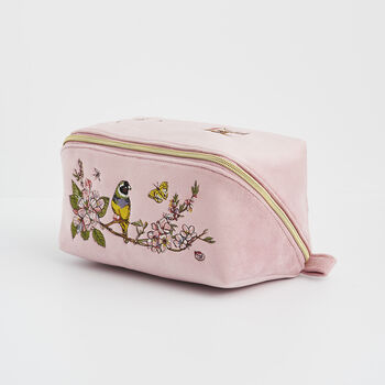 Pink Love Velvet Embroidered Cosmetic Pouch, 6 of 7