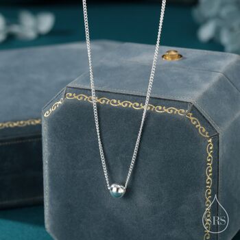 Sterling Silver Minimalist Single Bead Collar Necklace, 2 of 12