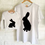 Daddy And Me Rabbit And Bunny Tshirt Twinning Tops, thumbnail 1 of 2