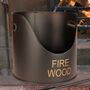 Traditional Fire Wood Bucket With Tools, thumbnail 7 of 7