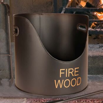 Traditional Fire Wood Bucket With Tools, 7 of 7