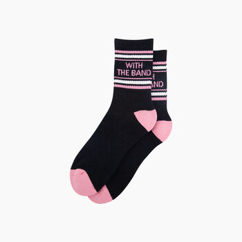 With The Band Organic Cotton Sports Socks In Black, 3 of 4