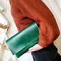 Leather Clutch Bag With Interlocking Seam, thumbnail 11 of 12