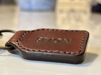 Personalised Brown Leather Key Fob, 4 of 8