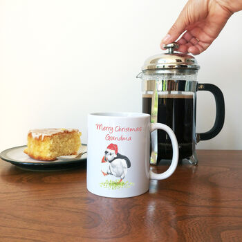 Personalised Christmas Puffin Mug, 3 of 6