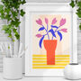 Modern Floral Botanical Vase With Lilac Flowers Art Print, thumbnail 1 of 4